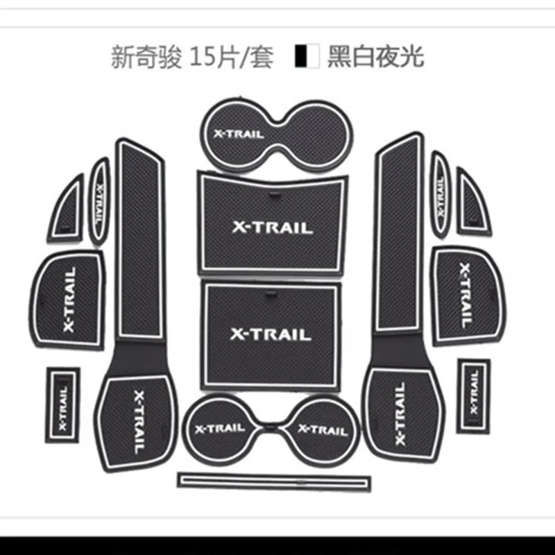 Для Nissan X-Trail T32 ворота Слот колодки Нескользящие чашки коврики противоскользящие двери паз коврик наклейка X Trail автомобильные аксессуары