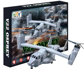 

candice guo! 3D puzzle paper model DIY toy V22 osprey simulation military series aircraft assembly toy birthday Christmas gift