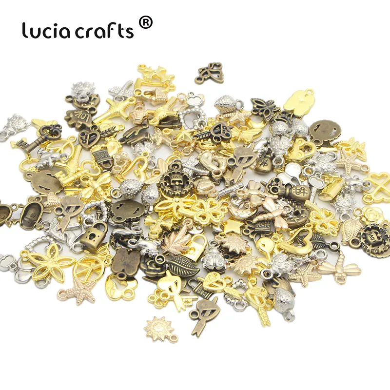 

Lucia crafts 10g/lot Mixed Sizes Styles Multi option Alloy Hanging DIY Jewelry/Garment Handcraft Accessories Material G1005