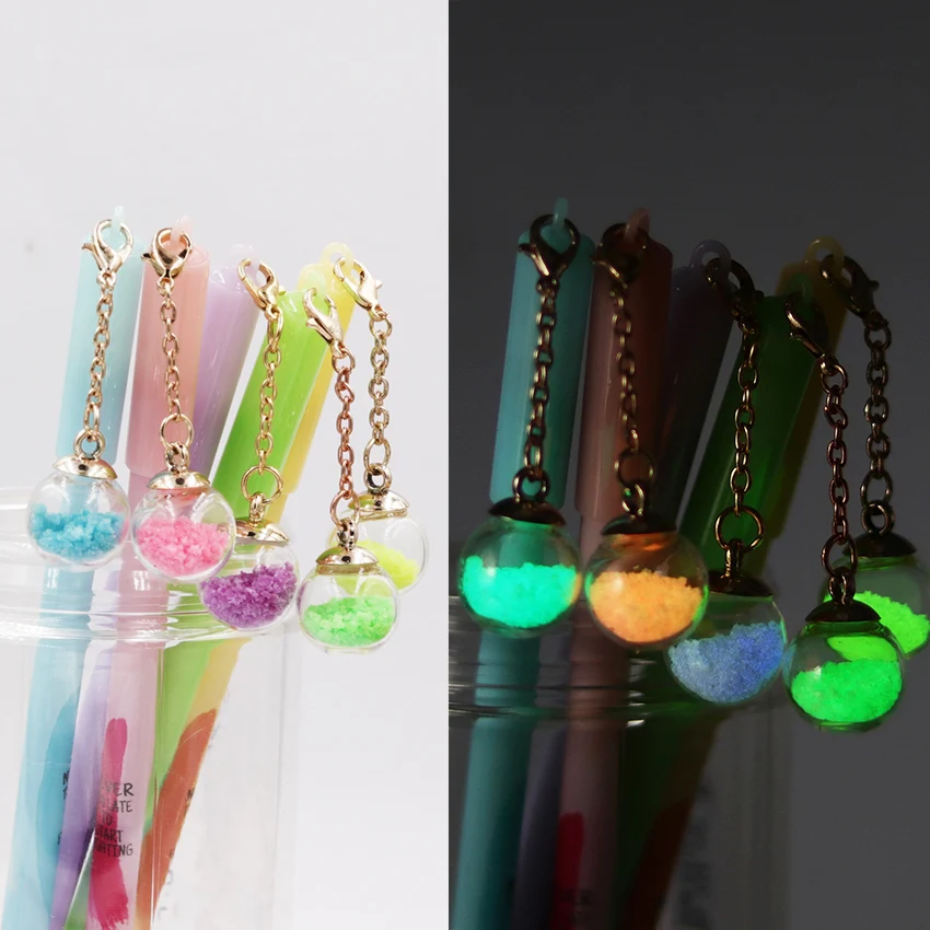 

1PC Detachable Pendant Gel Pen Luminous Wish Ball Black Ink Pen Gift Stationery Office School Supplies