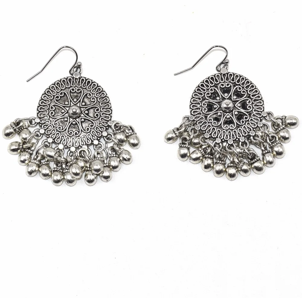 2017 Pendientes Mujer Earings Handmade Ethnic Gypsy Party Jewelry Heavy Metal Chandelier Earrings Beads Tassel Dangle Science