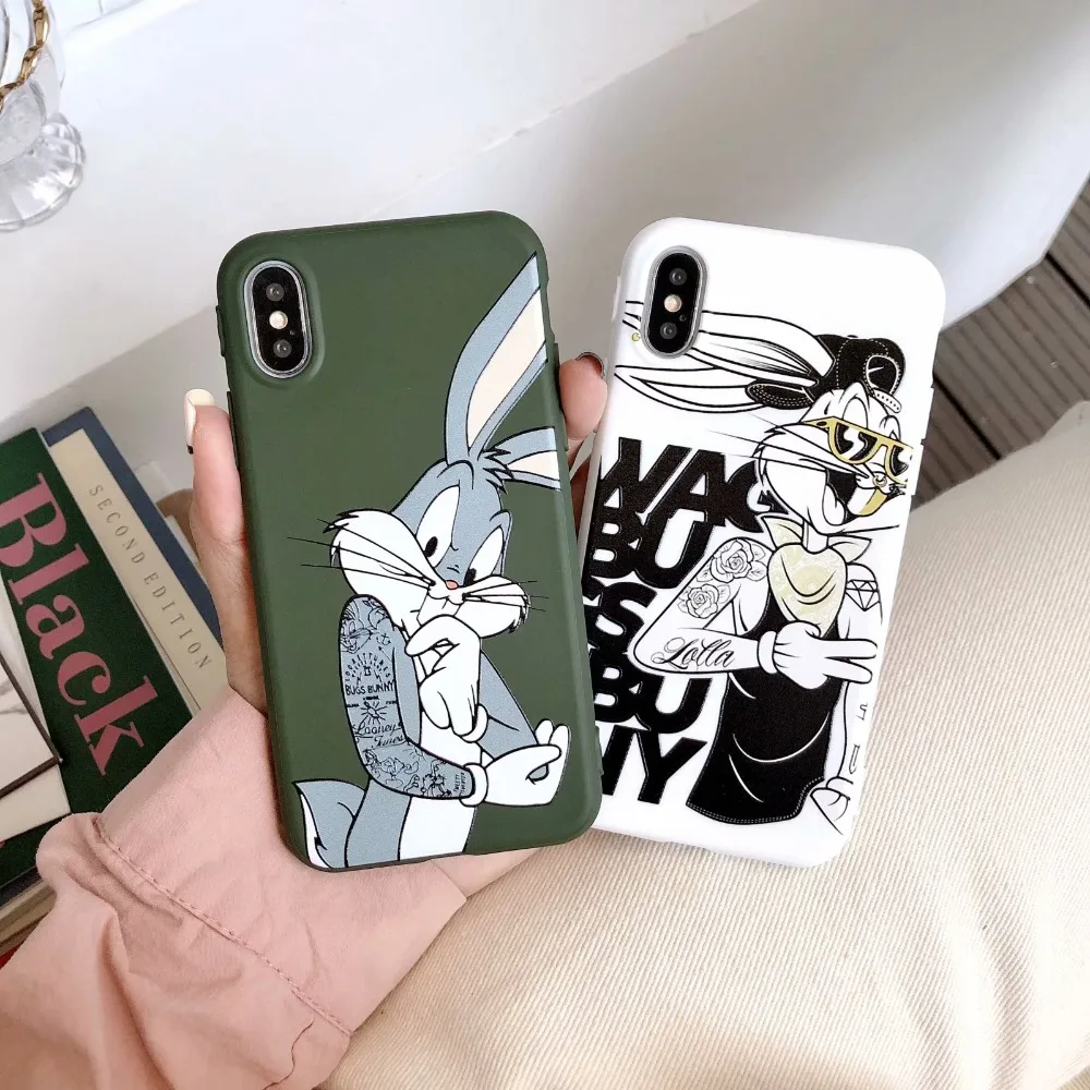 Мягкий чехол из ТПУ с милым кроликом для iphone XS XR MAX силиконовые противоударные