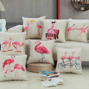 

Free Shipping 2016 Pink Flamingo Bird Animal Cushions London Style Throw Pillows Car Home Decor Cushion Decor Cojines