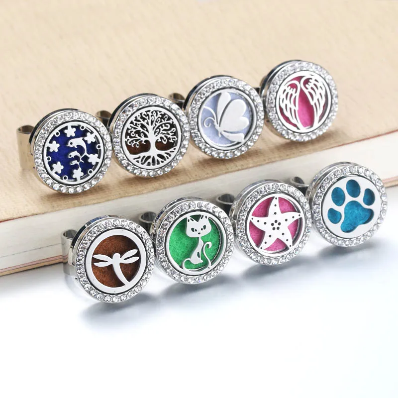

Trendy stainless steel Aromatherapy Essential Oil Diffuser supplies for jewelry perfume aroma diffuser ladies rings men ring