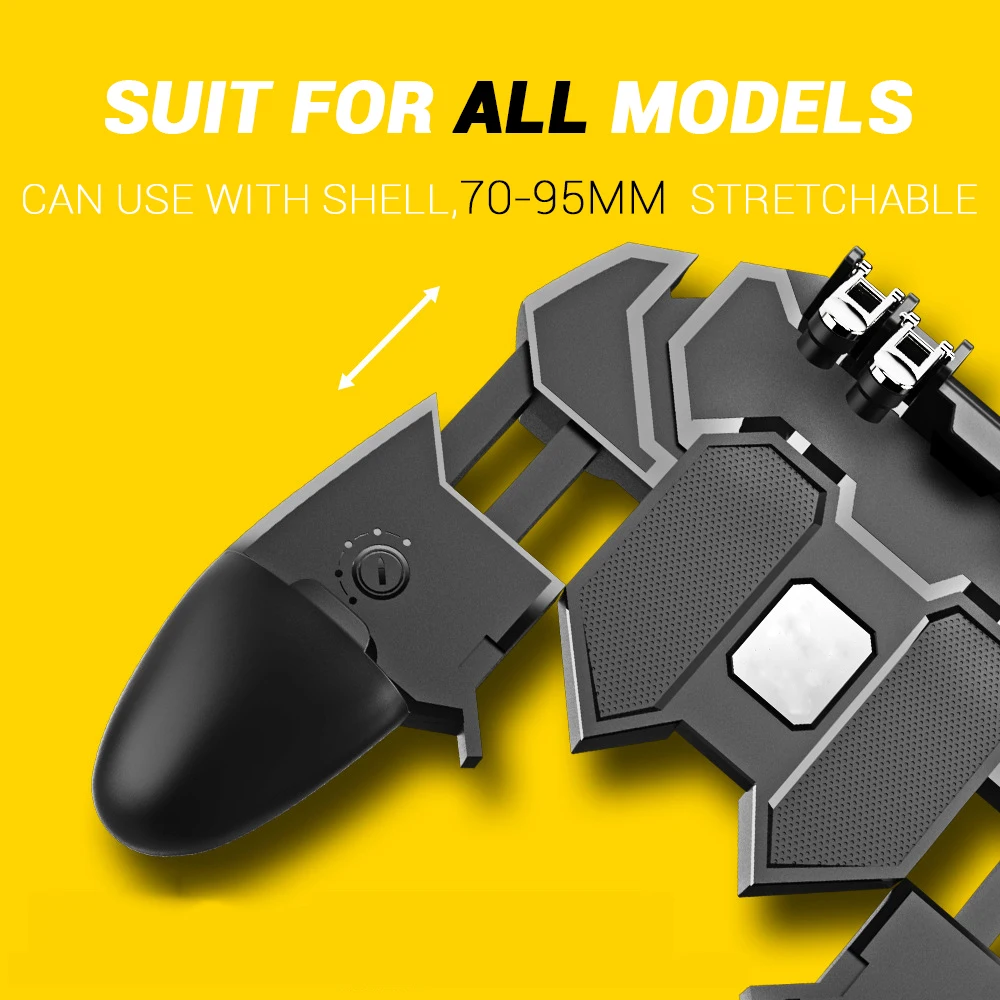 Six Finger All-in-One PUBG Mobile Game Controller Free Fire Key Button Joystick Gamepad L1 R1 PUBG Trigger for IPhone Android