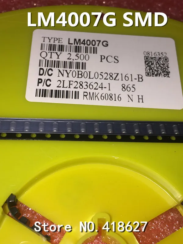Стеклянный цилиндрический диод SM4007 1N4007 SMA 50 шт./лот SMD Schottky стеклянная