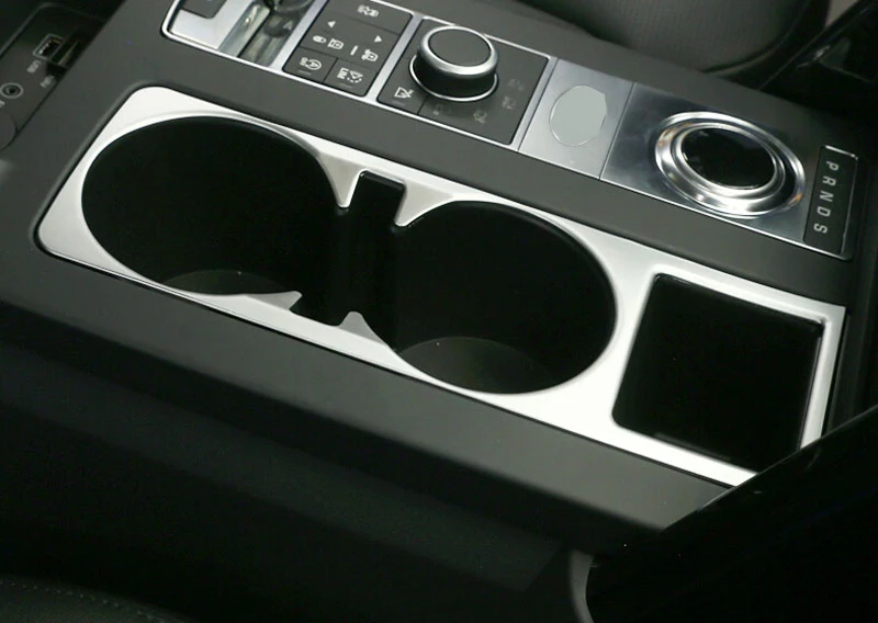 

For Land Rover Discovery 5 3.0 V6 2017 Car-styling Center Console Cup Holder Cover Trim ABS Matte Chrome Interior Accessories