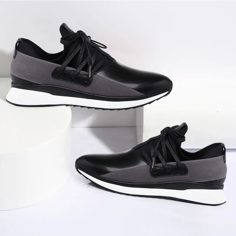 Hombres Británico Cuero 2018 Diseñador Casuales up Mycolen Encaje Negro Zapatos Zapatillas Pisos Genuino Estilo De Lace Hasta Moda YEdqU