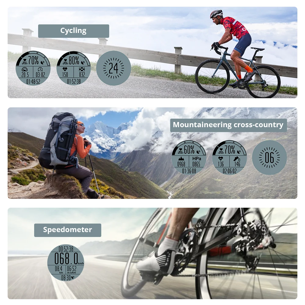 Makibes BR2 GPS Compass Speedometer Sport Watch Bluetooth HIKING Multi-sport fitness tracker Smart Watch Wearable Devices