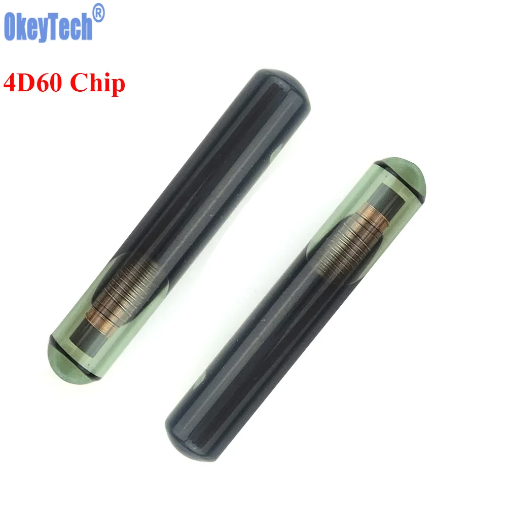 OkeyTech Original Car Key Chips High Quality Blank 4D60 Auto Transponder Chip Glass ID4D60 Chip For Ford 4D60 Chip Free Shipping