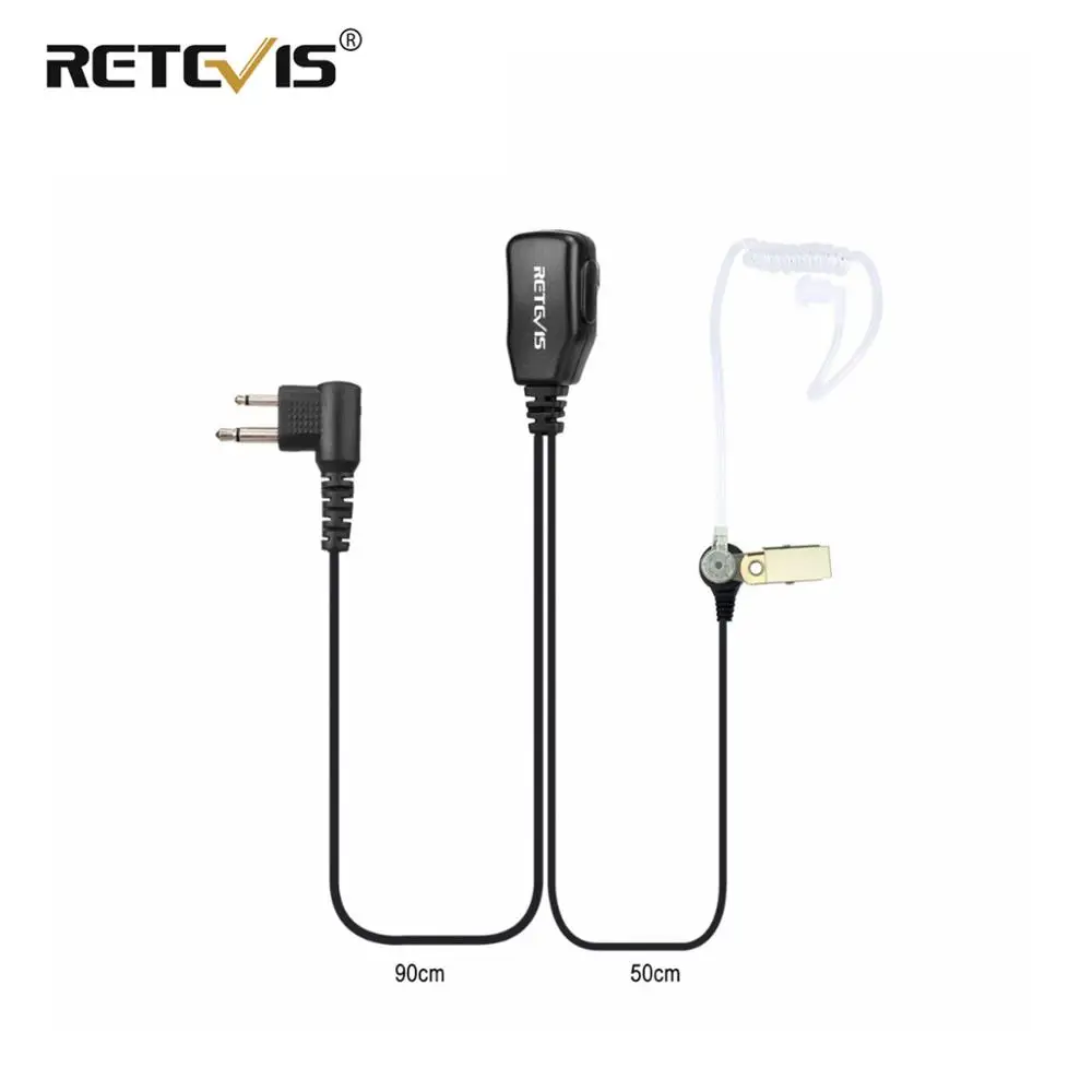 Retevis 2Pin PTT MIC Earpiece Acoustic Tube Headset For Motorola PRO1150 P040 CT150 CT150 For HYT TC-500 Walkie Talkie C9025A 10pcs volume adjustable earpiece ptt mic retevis headset for motorola gp68 g9300 cp88 ct150 pro1150 walkie talkie for hyt tc 610