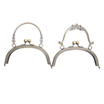 

Fashion DIY Handle Craft 16.5cm Fashion 2 Size Metal Handbag Handle Frame Kiss Clasp Lock For DIY Purse Bag