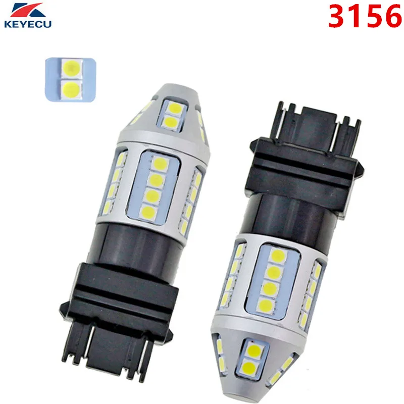 Keyecu 2x12V 3156 6000K 30SMD 3030 Белый супер яркий противотуманный светильник дневной ходовой