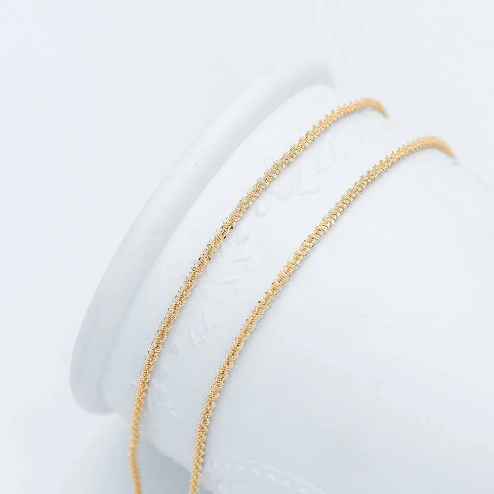 Gold plated Brass Specialty Chains 2.2mm, DIY Necklace Chain Wholesale(#LK-228-1)/ 1 Meter=3.3 ft