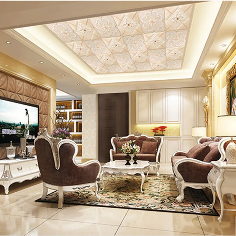 

QINGCHUN Custom Print 3D Fabric &Textile Wallcoverings For Walls Cloth Foldable Ceiling Matt Silk For Living Room Europea Flower