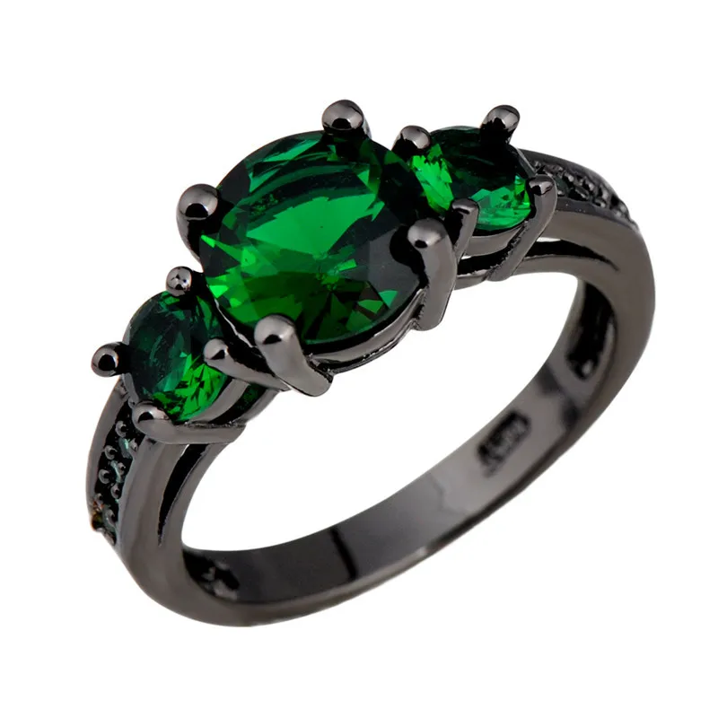 Size 6 7 8 9 10 Attractive Design Wedding Jewelry Green Stone 10kt Size 6 7 8 9 10 Attractive Design Wedding Jewelry Green Stone 10kt Black Gold Filled Women Engagement Rings Anel Aneis Rb0038 In Bands From