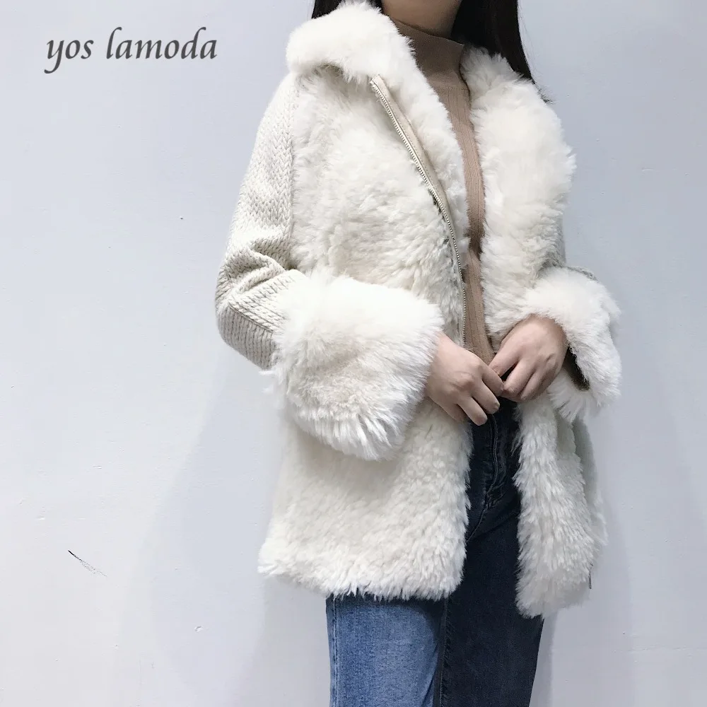 

Icelandic Wool Sheep Shearing Real Fur One 2018 New Fashion Long Fur Coat Leather Grass Autumn And Winter Coat Warm Medium