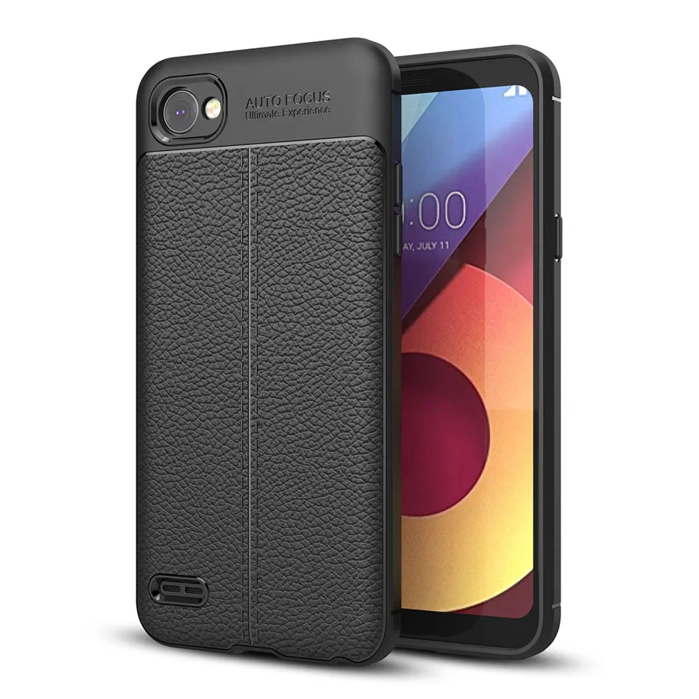 Luxury Back Case for LG Q6 New PU Leather+Soft TPU Cover