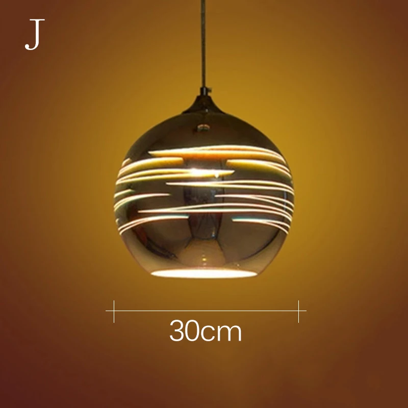J-30CM Современный 3D красочный скандинавский звездное небо подвесной стеклянный абажур подвесной светильник E27 LED для кухни ресторана гостиной - Цвет корпуса: J-30CM