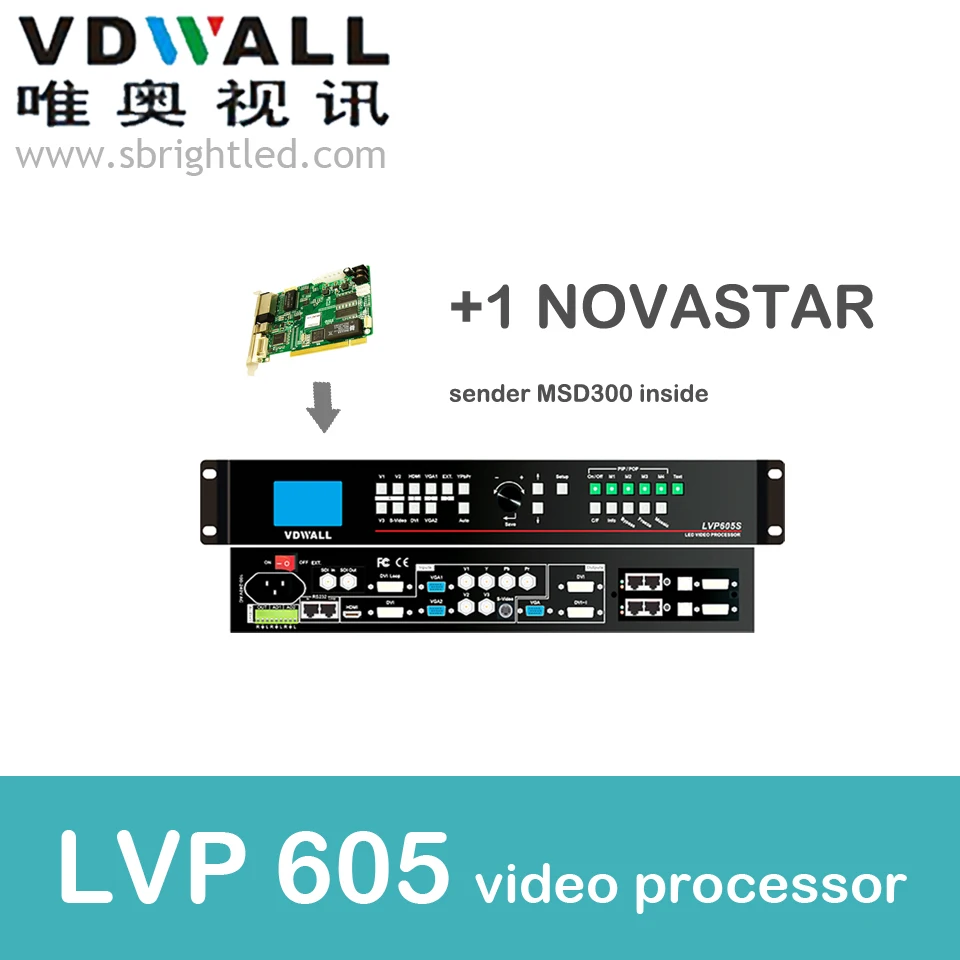 

freeship vdwall lvp605+1 pc novastar sender msd300 video processor scaler PRICE led video wall controller transmitting card led
