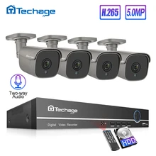 H.265 8CH 5MP HD POE камера безопасности система NVR Комплект Двухсторонний аудио IP AI камера ИК Открытый водонепроницаемый CCTV комплект видеонаблюдения