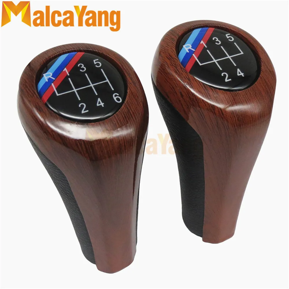 Elegant BURL WOOD Effect Glassy Manual Gear Shift Knob 5 6 Speed for
