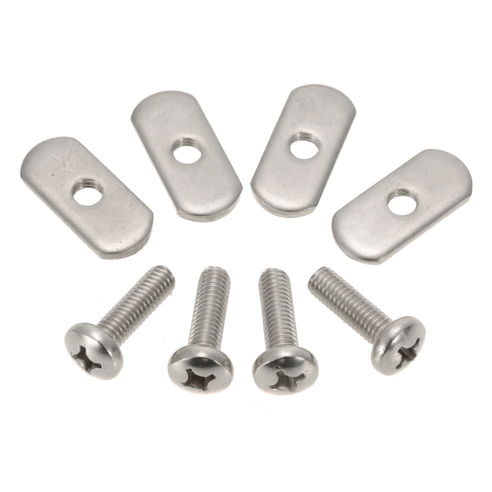 

4 Sets New Stainless Steel Kayak Rail/Track Screws & Track Nuts Hardware for Kayak Mounting Replacement Kit Boat Accessories