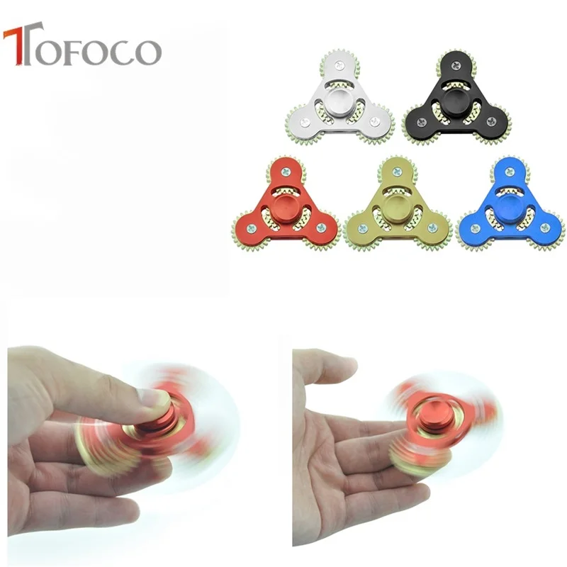 

TOFOCO EDC Fidget Spinners Hand Spinner 4 Gear Linkage Rotate ADHD Tri-Finger spinner hand