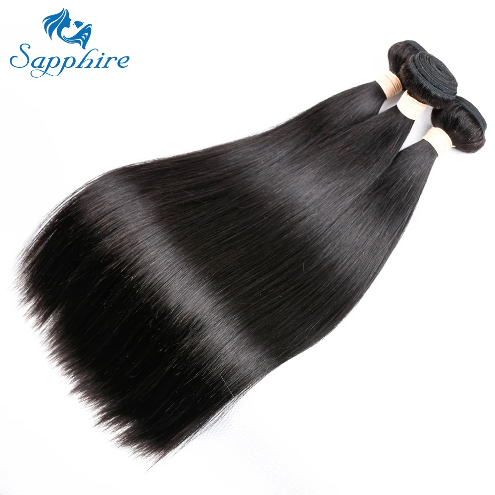 Sapphire Peruvian Straight Hair 1/3 Bundle Deals 100% Real Human Hair Extension Free Shipping Natural Color Human Hair Bundles