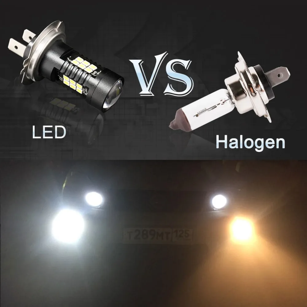 2 шт. H7 светодиодный светильник супер яркий автомобильный противотуманный светильник s 12 в 24 в 6000 К белый автомобиль Вождение 21 3030-SMD ходовой светильник авто светодиодный H7 Лампа