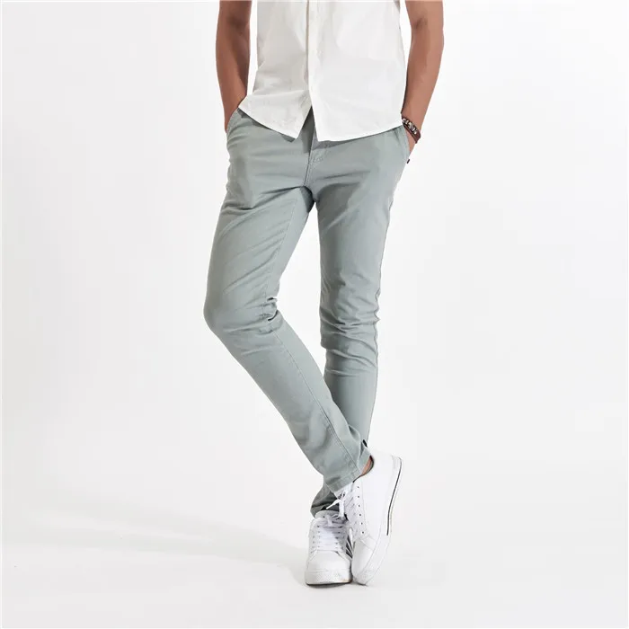 

Men's Classic Casual Khaki Pants Men Business Dress Slim Fit Elastic Jogger Long Trousers Male Clothing Cotton Work Pant Black