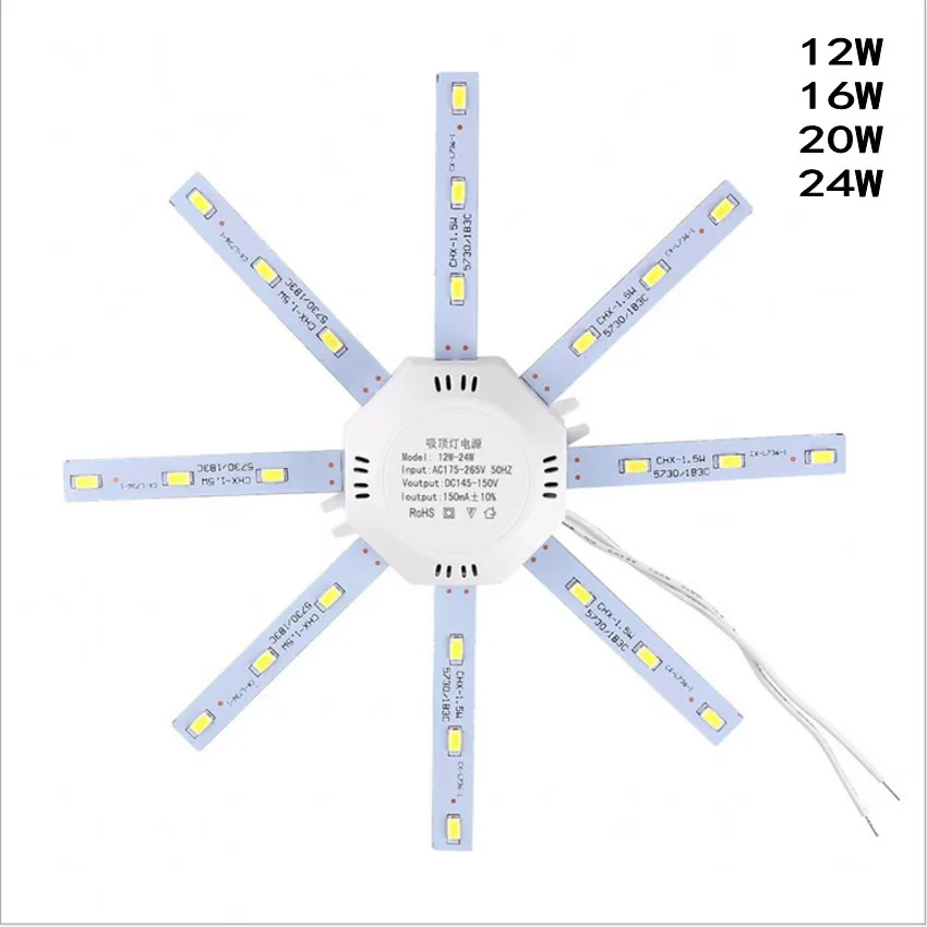 

2016 New Arrival 12W/16W/20W/24W AC 220V LED Ceiling Lamp Octopus Light Energy Saving Long Life Expectancy Indoor Lighting