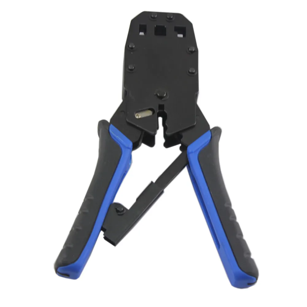 Network Cable Pliers Ratchet Crimping Tool for 4P 6P 8P RJ-11 RJ-12 RJ-45 Telephone Cables (2)