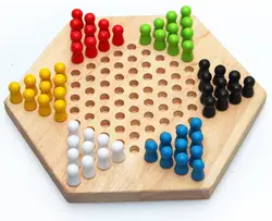 Красочные деревянные детские шестиугольные шашки развивающие шахматы игрушки для детей