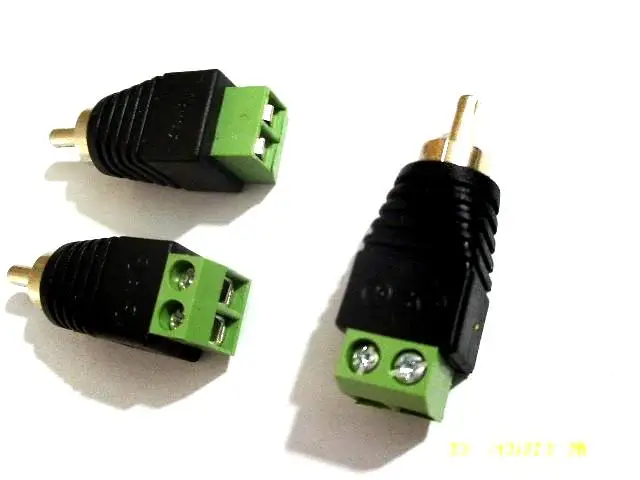 

10pcs terminal block to RCA male for TV Video adapter Cinch connector