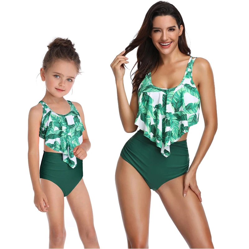 

Matching Family Bathing Suits Mother Girl Bikini Swimsuit For Mom and Daughter Swimsuits Female Children Baby Kid Beach Swimwear