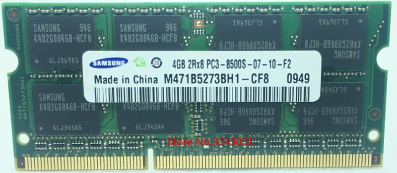 Samsung ноутбук память DDR3 4 Гб 1066 МГц PC3-8500S ноутбук ram 8500 4G