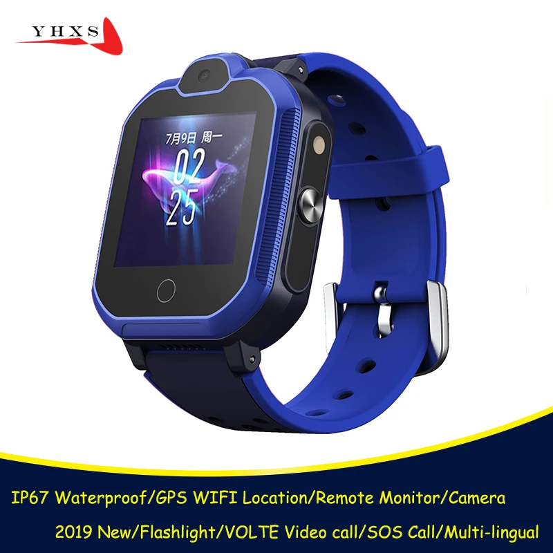 

2019 New IP67 Waterproof Smart 4G Remote Camera GPS WI-FI Kids Students Wristwatch SOS Video Call Monitor Tracker Location Watch