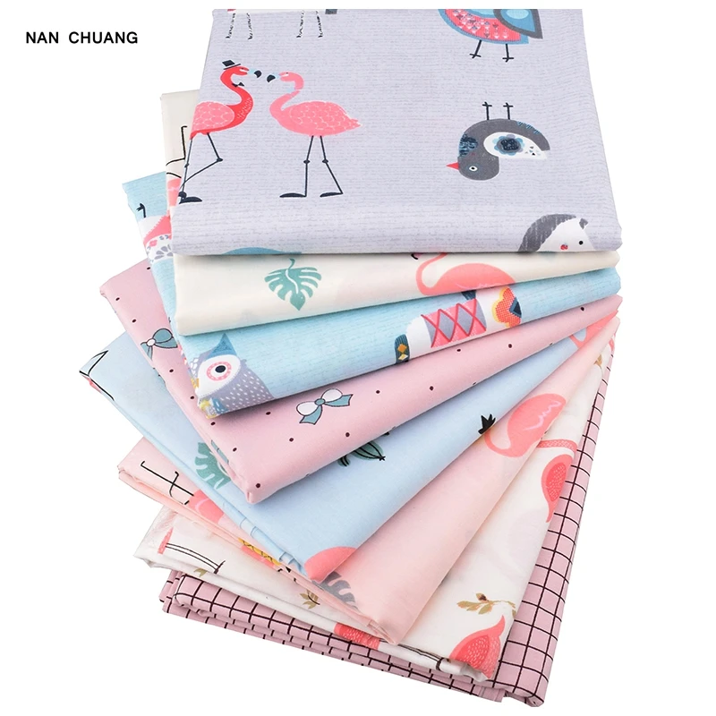 

Nanchuang Flamingo Printed Twill Fabric DIY Handmade Sewing Quilting Fat Quarters Patchwork Material For Baby Children 8Pcs/Lot