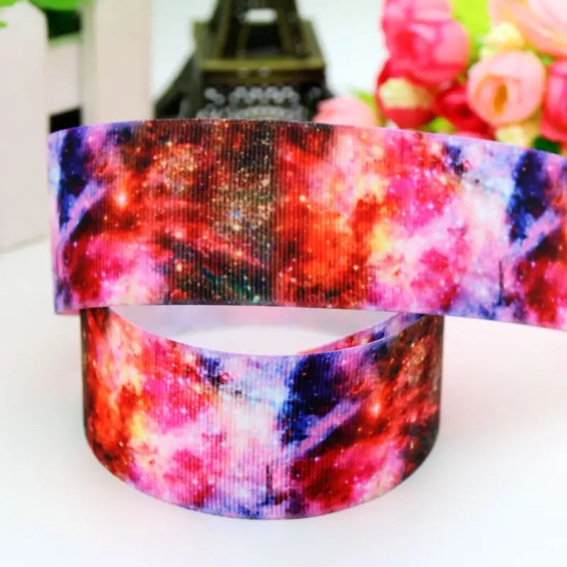 

1.5'' Free Shipping Galaxy Printed Grosgrain Ribbon Material Headwear Party Decoration Diy Sewing 38mm S510