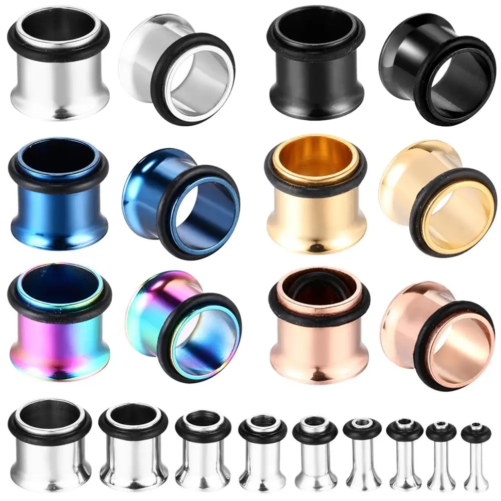 

2Pcs/lot Surgical Steel Ear Plugs Gauges Earrings for Women Men Ear Plug Flesh Tunnel Piercing Expander Ear Stretcher Jewelry