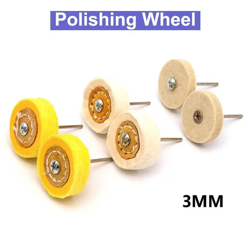 1Pcs 50mm White Yellow T Shape Handle Cloth Polish Wheel Mirror polishing Cotton Cloth Grinding Hea