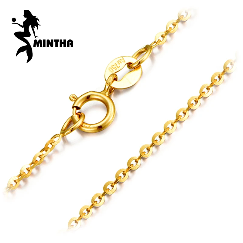 MINTHA Genuine 18K White Yellow Rose Gold Chain Cost Price Sale Pure 18K Gold Trendy Necklace ...