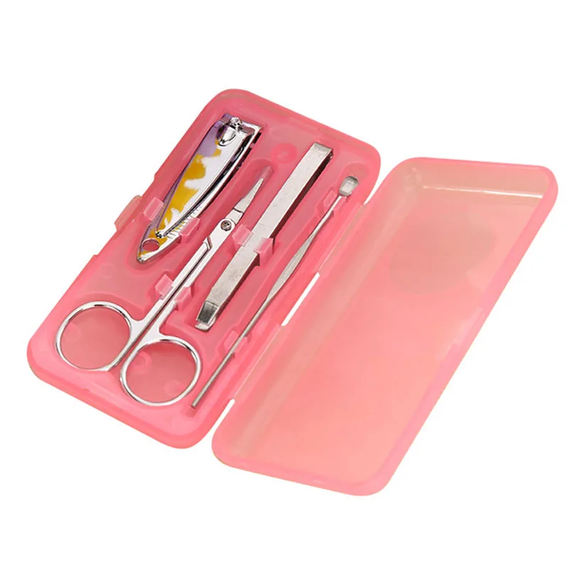 

Stainless Steel Portable 4PCS Nail Clipper Kits Nail Tools Nail scissors Tweezer Knife Ear pick Professional Manicure Tool Sets