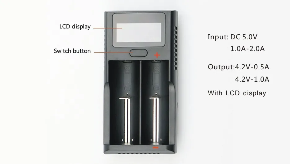 Evewher Universal LCD Indicator Liion Battery Charger For 18650 26650 14500 Battery Chargers Charging With 2 Slots Charging (16)