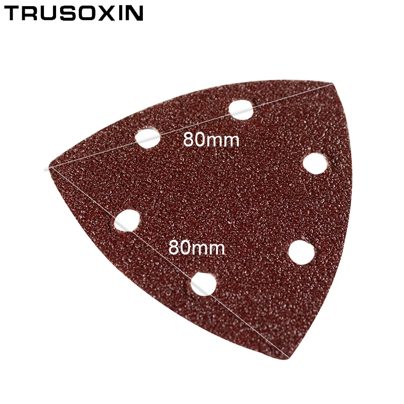 25pcs 80mm Delta Sander Sandpaper Hook & Loop Sanding Paper Abrasive Woodworking Tools with Grit 40 60 80 100 120 180 240