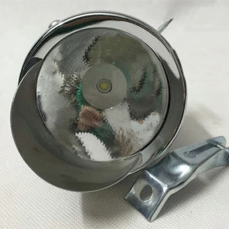 Head Lamp Universal Bicycle White Black/Silver Kit Battery Flashlight LED Front Fog Light Metal Chrome Classic