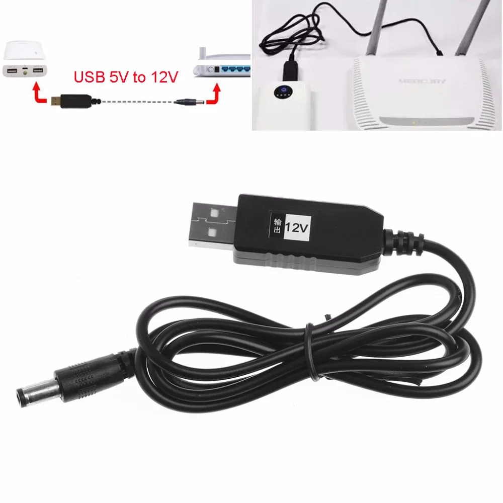 

USB DC 5V to DC 12V 2.1x5.5mm Male Step up Converter For Router LED Strip Light
