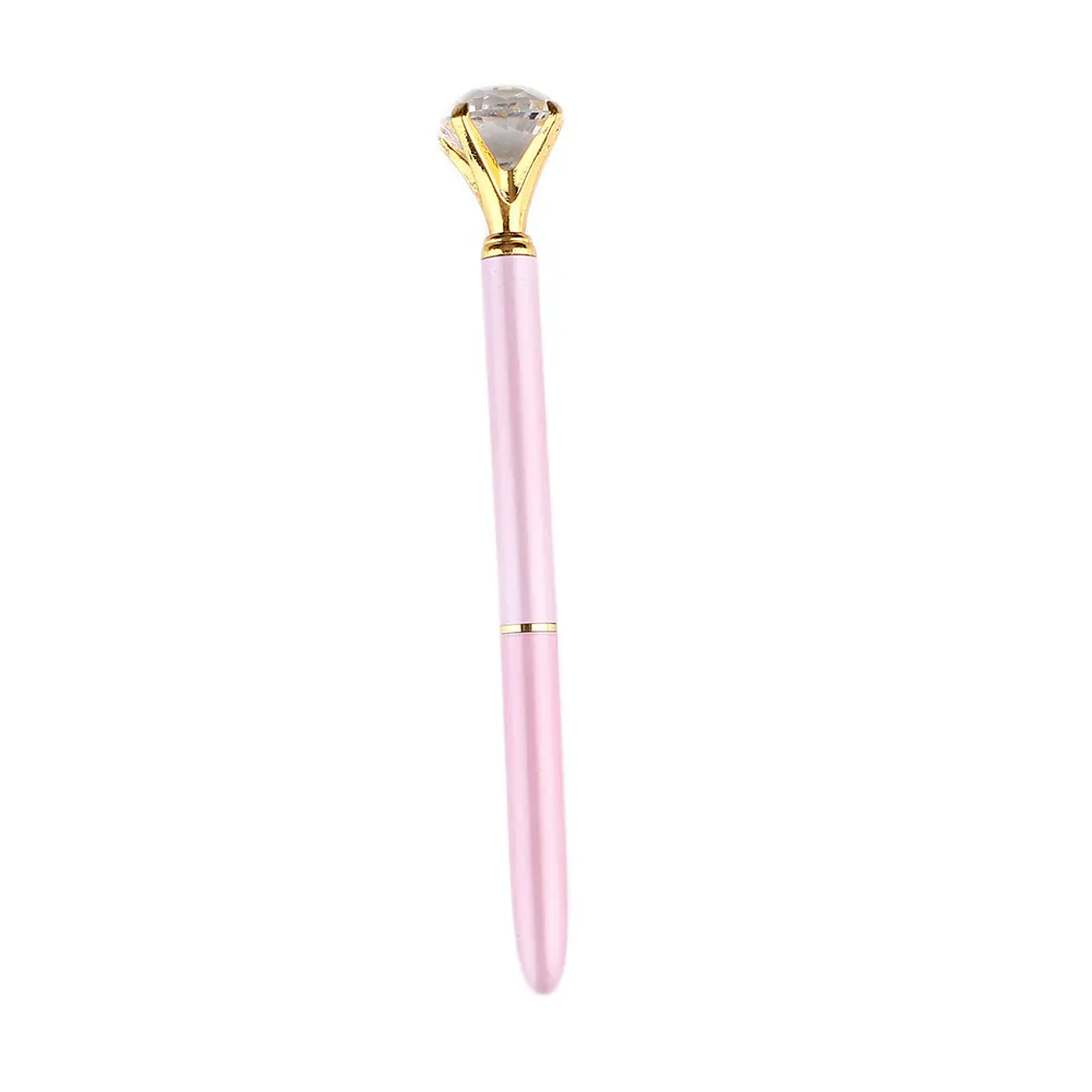 cute pink Хрустальная шариковая ручка со стразами, креативная школьная канцелярская металлическая оболочка - Цвет: cute pink