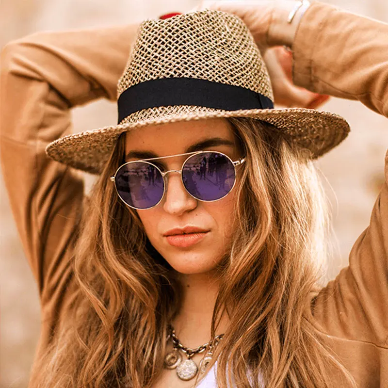 

Men sunglasses Cute color lens retro round sun glasses personality ocean piece sunglass shades for women gafas de sol mujer
